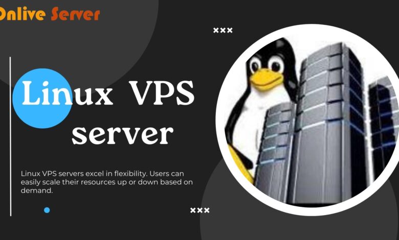 A detailed infographic depicting the advantages of Linux VPS Server for web hosting, featuring icons and charts related to cost-effectiveness, flexibility, and security.