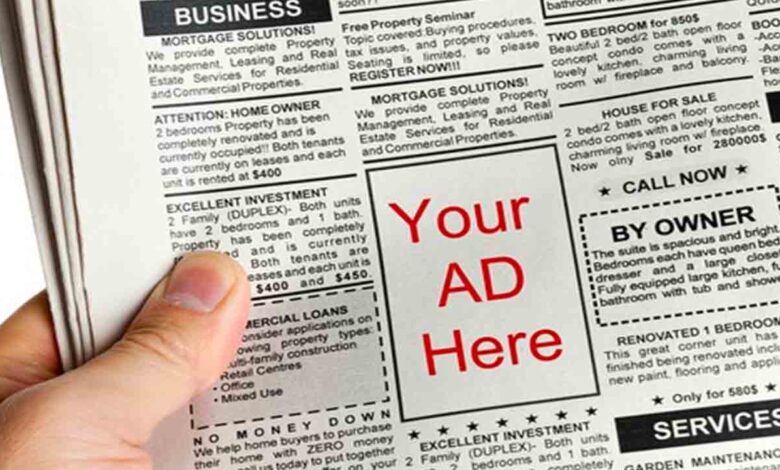 newspaper ads,