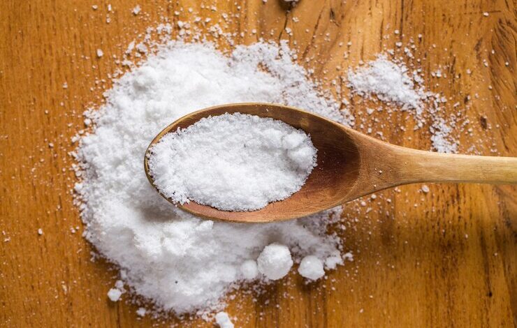 A Salt in a wooden spoon