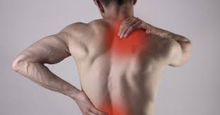 a man have a muscle pain in back.