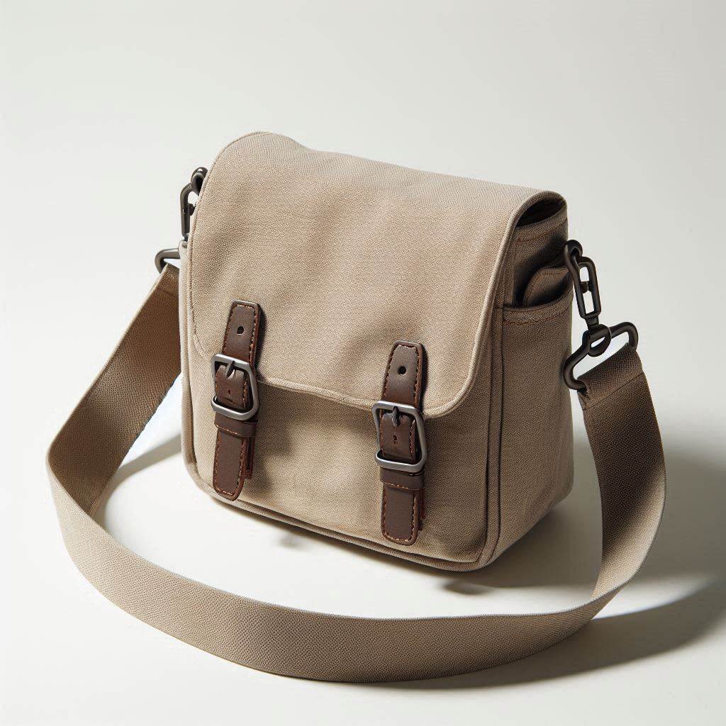 A plain, white shoulder bag for everyday use.